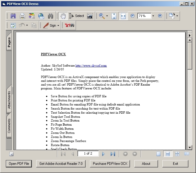 PDFViewer OCX Screenshot